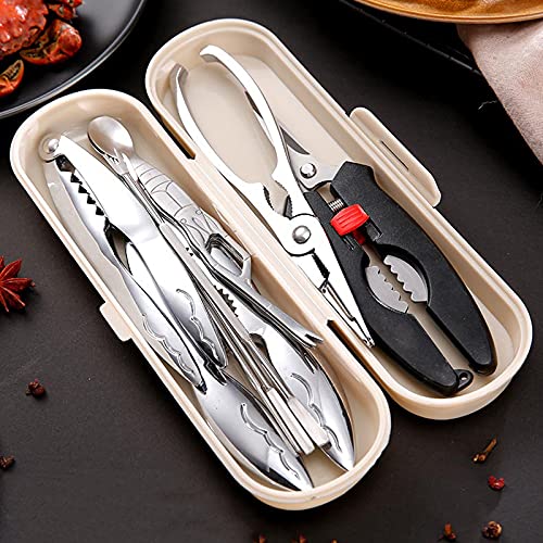 FEIYIYANG Seafood Tools 9-Piece Stainless Steel Seafood Tool Set Professional Tool for Eating All Kinds of Seafood Crab Lobster Crackers and Picks Tools Crab Crackers