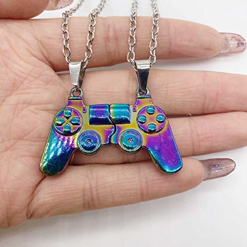 CJIAYUJEW Game Controller Necklace for Couples, Matching Necklace for Best Friend, Friendship Sister Necklace (Color)