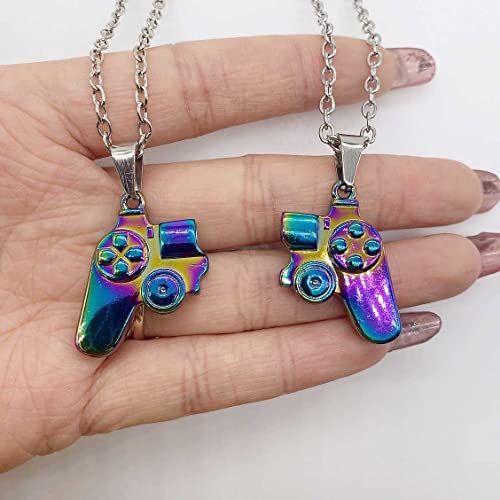 CJIAYUJEW Game Controller Necklace for Couples, Matching Necklace for Best Friend, Friendship Sister Necklace (Color)