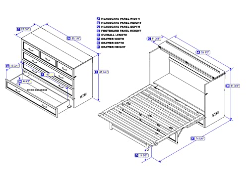 AFI Deerfield Murphy Bed Chest Full, Walnut