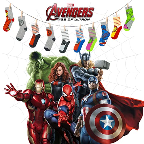 Marvel Legends Superhero Boys Socks, Toddler Socks & Kids Socks, Quality Made Little Boys Socks & Toddler Boys Avenger Socks