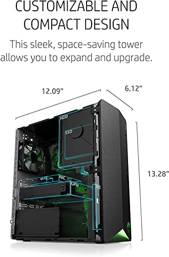 HP Pavilion Gaming Desktop TG01-1183w, Intel Core i5-10400F Processor up to 4.3 GHz, 8GB Memory, 256GB SSD, NVIDIA GeForce RTX 3060 Graphics Card(12 GB GDDR6) with Mousepad