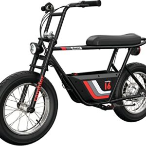 Razor Rambler 16 – 36V Electric Minibike with Retro Style, Up to 15.5 MPH, Up to 11.5 Miles Range, Wide, Rugged 16" Air-Filled Tires, Powerful 350 Watt Hub-Driven Motor