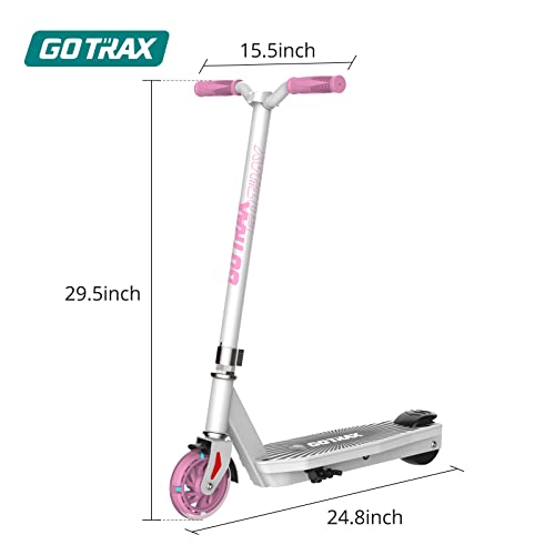 Gotrax Scout Electric Scooter for Kids Ages 4-7, Max 3 Miles Range and 6Mph Speed, 5" Flash Front Wheel and Unique Pedal Light, UL2272 Certified Aprroved Electric Kick Scooter for Boys Girls Pink