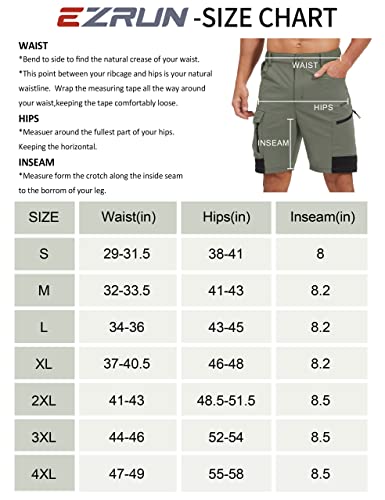 EZRUN Men's Hiking Cargo Shorts Quick Dry Golf Outdoor Work Tactical Shorts with Multi Pocket for Fishing Travel