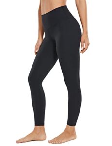 crz yoga women's butterluxe leggings 25 inches - high waisted buttery soft comfort lounge leggings black x-large
