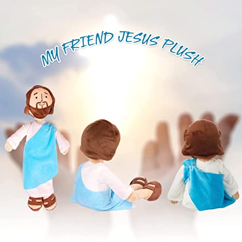 LSYDCARM 13inch Jesus Toy My Friend Jesus Toys Savior Christian Classic Religious Savior Jesus Stuffed Plush Doll Toys (Blue)