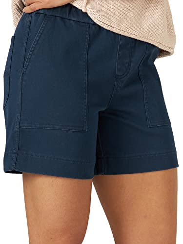 Lee Women's Ultra Lux High-Rise Pull-On Utility Short, Rivet Navy, 18