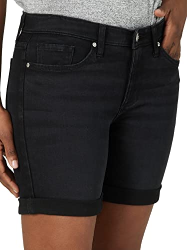 Lee Women's Ultra Lux Mid-Rise Straight Leg Jean Short, Black, 6