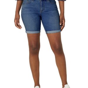 Lee Women's Legendary Mid-Rise Cuffed Bermuda Jean Short, Steadfast, 14