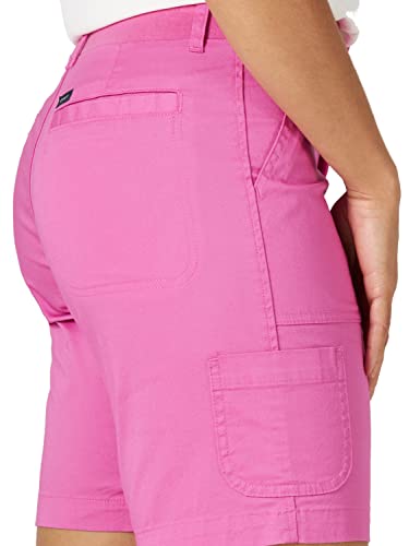 Lee Women's Flex-to-Go Mid-Rise Cargo Bermuda Short, Magenta, 12