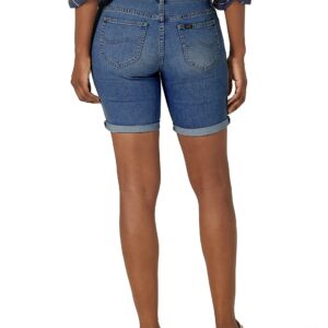 Lee Women's Legendary Mid-Rise Cuffed Bermuda Jean Short, Steadfast, 14