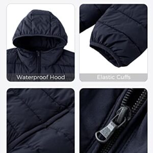 Wantdo Men's Big and Tall Puffer Jacket Long-Sleeve Lightweight Down Jacket Warm Winter Coat Navy 3X-Large Big