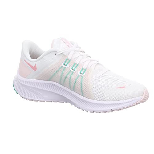 Nike Women's Quest 4 Road Running Shoes, Glaze-Menta, 10 M US, White/Pink/Green