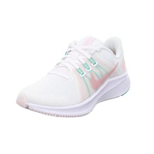 Nike Women's Quest 4 Road Running Shoes, Glaze-Menta, 7.5 M US, White/Pink/Green