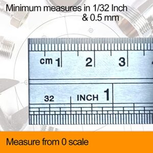 YYJ HOME Metal Ruler, 12 inch Ruler and Metal Rule 30 Centimeters and inch Ruler Steel Rulers Drawing Ruler, Measuring Ruler 12 inch 2 Pieces Silver