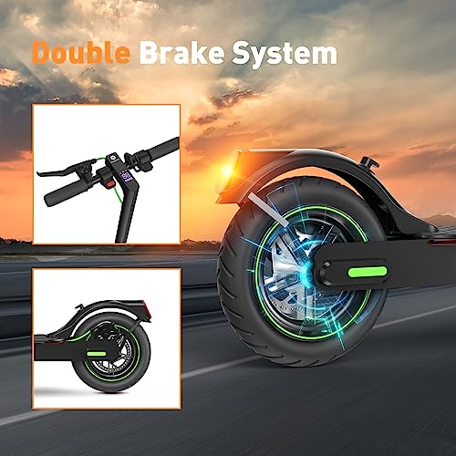 isinwheel S9 Pro Electric Scooter, 18 Miles Long Range and 15.6 MPH Portable Folding Commuting Electric Scooter for Adults and Teens, Dual Braking System & App