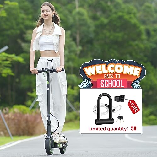 isinwheel S9 Pro Electric Scooter, 18 Miles Long Range and 15.6 MPH Portable Folding Commuting Electric Scooter for Adults and Teens, Dual Braking System & App