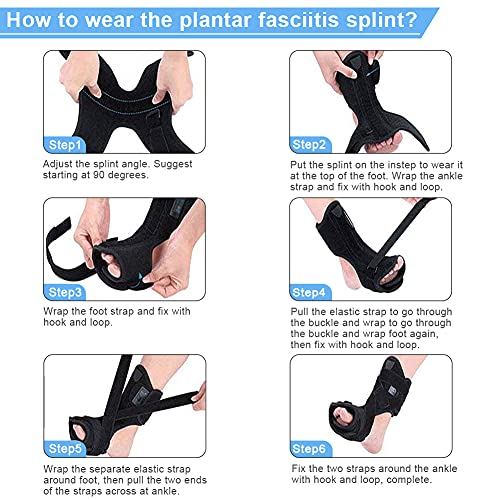 Plantar Fasciitis Foot Splint Compression Socks Kit, Night Foot Support Dorsal Splint, Orthotic Foot Drop Brace Day for Men & Women Achilles Tendinitis, Drop Foot, Heel Spurs, Heel Pain Relief