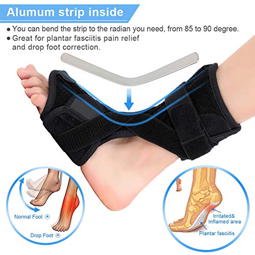 Plantar Fasciitis Foot Splint Compression Socks Kit, Night Foot Support Dorsal Splint, Orthotic Foot Drop Brace Day for Men & Women Achilles Tendinitis, Drop Foot, Heel Spurs, Heel Pain Relief