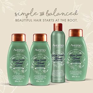 Aveeno Fresh Greens Shampoo + Conditioner with Rosemary, Peppermint & Cucumber to Thicken & Nourish, Clarifying & Volumizing Shampoo for Thin or Fine Hair, Paraben-Free, 12 Fl Oz