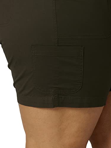 Lee Women's Size Flex-to-Go Mid-Rise Cargo Bermuda Short, Frontier Olive, 24 Plus