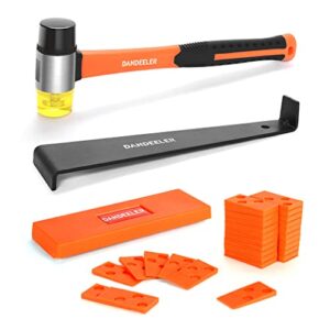 dandeeler 43 piece laminate flooring tools installation kit with mallet tapping block pull bar and 40pc spacers