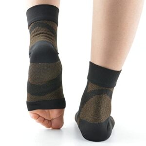SVDpirit Compression Foot Sleeves for Men & Women(1 Pair) BEST Plantar Fasciitis Socks for Plantar Fasciitis Pain Relief, Heel Pain, and Treatment for Everyday Use with Arch Support,Holds Shape & Better Than a Night Splint HJL004C (Large, Coppery)