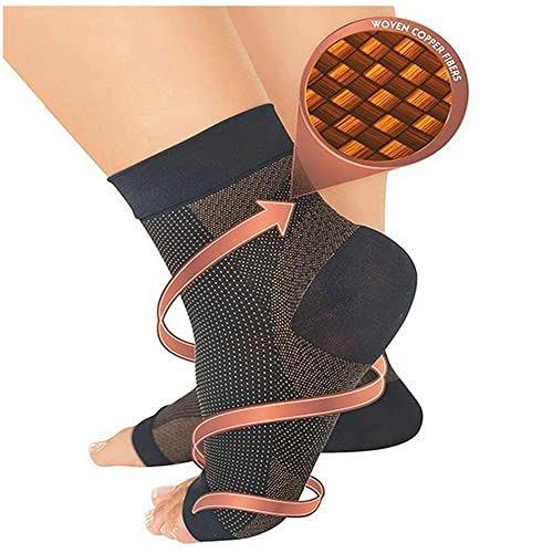 SVDpirit Compression Foot Sleeves for Men & Women(1 Pair) BEST Plantar Fasciitis Socks for Plantar Fasciitis Pain Relief, Heel Pain, and Treatment for Everyday Use with Arch Support,Holds Shape & Better Than a Night Splint HJL004C (Large, Coppery)