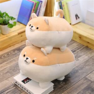 AFAN 15.7“ Kawaii Shiba Inu Dog Plush Pillow Corgi Stuffed Animal Toy Doll Gifts for Valentine, Plush Toy Gifts for Boys Girls (Brown)