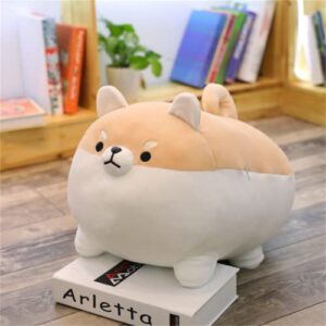 AFAN 15.7“ Kawaii Shiba Inu Dog Plush Pillow Corgi Stuffed Animal Toy Doll Gifts for Valentine, Plush Toy Gifts for Boys Girls (Brown)