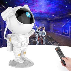 sfour star projector galaxy night light,kids room decor aesthetic, adjustable head angle,gift for kids adults home party ceiling decor christmas gift (astronaut)