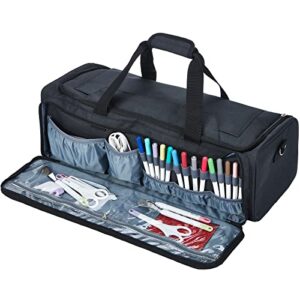 HOMEST Carrying Case for Cricut Explore Air 2/Cricut Maker/Maker 3, Carrier with Multi pockets for 12x12 Mats, Vinyl Rolls, Pens, other tools Accessories, Black (Patent Design)