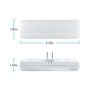 GE Ultrabrite LED Light Bar, 200 Lumens, High/Low/Off Switch, Plug-in, Night Light, Ideal for Dark Spaces, Bedroom, Bathroom, Kitchen, Hallway, Garage, Basement White, 52261, 2 Pack