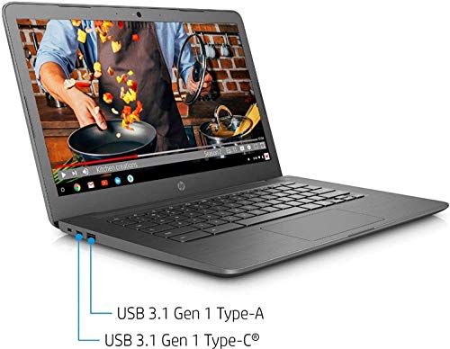 2022 HP Chromebook 14-inch Touchscreen Laptop Computer, Intel Celeron N3350, 4 GB RAM, 32 GB eMMC, Chrome OS, WiFi, Webcam, USB Type-C, Bluetooth, 10 Hrs Battery+JVQ Mousepad, Gray