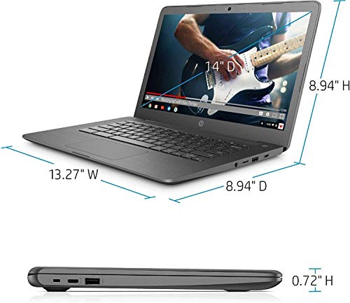 2022 HP Chromebook 14-inch Touchscreen Laptop Computer, Intel Celeron N3350, 4 GB RAM, 32 GB eMMC, Chrome OS, WiFi, Webcam, USB Type-C, Bluetooth, 10 Hrs Battery+JVQ Mousepad, Gray