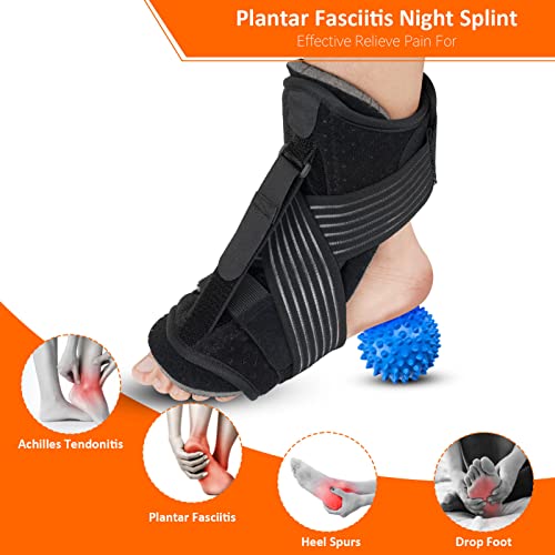 Plantar Fasciitis Night Splint;Plantar Fasciitis Relief Brace;Achilles Tendonitis Support,Foot Drop, black