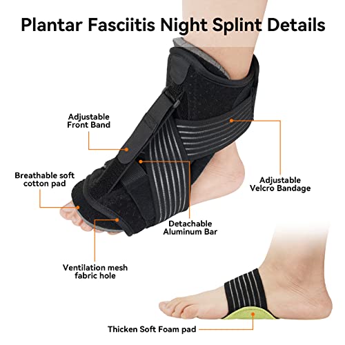 Plantar Fasciitis Night Splint;Plantar Fasciitis Relief Brace;Achilles Tendonitis Support,Foot Drop, black