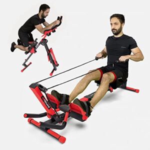 yonxuleo 3-in-1 foldable rowing and ab machine with lcd monitor for full body workout, burning calories and getting healthier for workout,home, gym