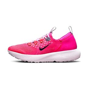 nike women's react escape run flyknit running shoe, pink prime/blackened blue, 8.5 m us