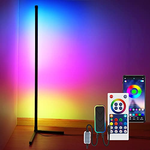 LED Floor Lamp Corner Mood Light RGB Color Changing Mood Dimmable/Music Sync with APP & Remote Control for Living Room, Bedroom, Home, Party Decoration