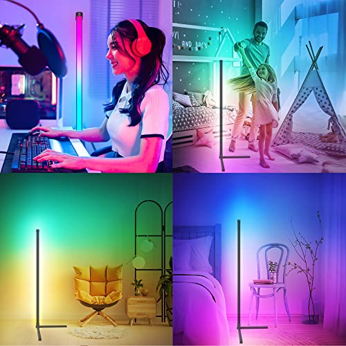 LED Floor Lamp Corner Mood Light RGB Color Changing Mood Dimmable/Music Sync with APP & Remote Control for Living Room, Bedroom, Home, Party Decoration