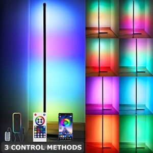 LED Floor Lamp Corner Mood Light RGB Color Changing Mood Dimmable/Music Sync with APP & Remote Control for Living Room, Bedroom, Home, Party Decoration