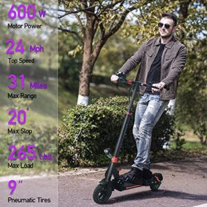 JOYOR G5 Electric Scooter for Adults, 24 MPH&31 Miles Long Range,48V 13Ah 600W Motor,9 Inch Tires Foldable Electric Kick Scooter