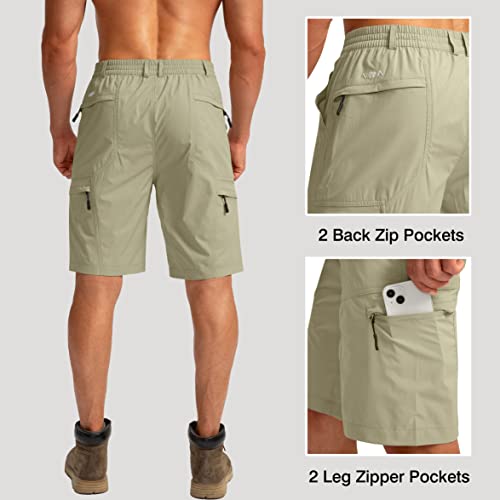 Viodia Men's Hiking Cargo Shorts with 6 Pockets Quick Dry Lightweight Stretch Shorts for Men Outdoor Fishing Golf Shorts