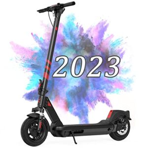 rcb electric scooter adults, double shock absorption, 500w motor &18 mph portable folding commuting electric scooter adults 20-25 miles long range & 10" inner honeycomb tires
