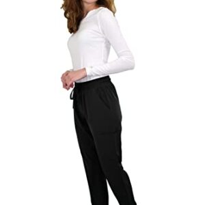 GT Performance Women's Medical Nursing Jogger Scrub Pant Black-Medium