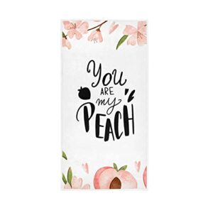 bolaz hand towels bath towels for bathroom washcloths face cloths cotton peach floral decorative absorbent soft 30x15in