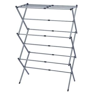 Finnhomy Pre-Assembled Clothes Drying Rack, Drying Rack Clothing, Expandable Laundry Drying Rack, Towel Rack for Indoor and Outdoor Use, 41.3" x 29.5" x 15", Grey