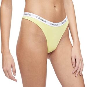 Calvin Klein Women's Carousel Logo Cotton Thong Multipack Panty, Coral Corsage/Cyber Green/Grey Heather, Small